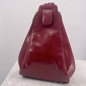 HOBO International Elegant Red Leather Convertible Backpack